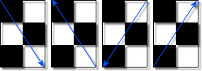 diagonals for rectagles, there are four diagonals that describe the same rectangle