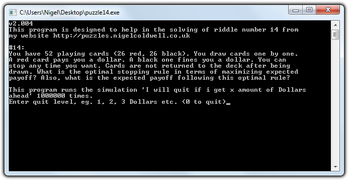 Screen Shot riddle 14 card puzzle