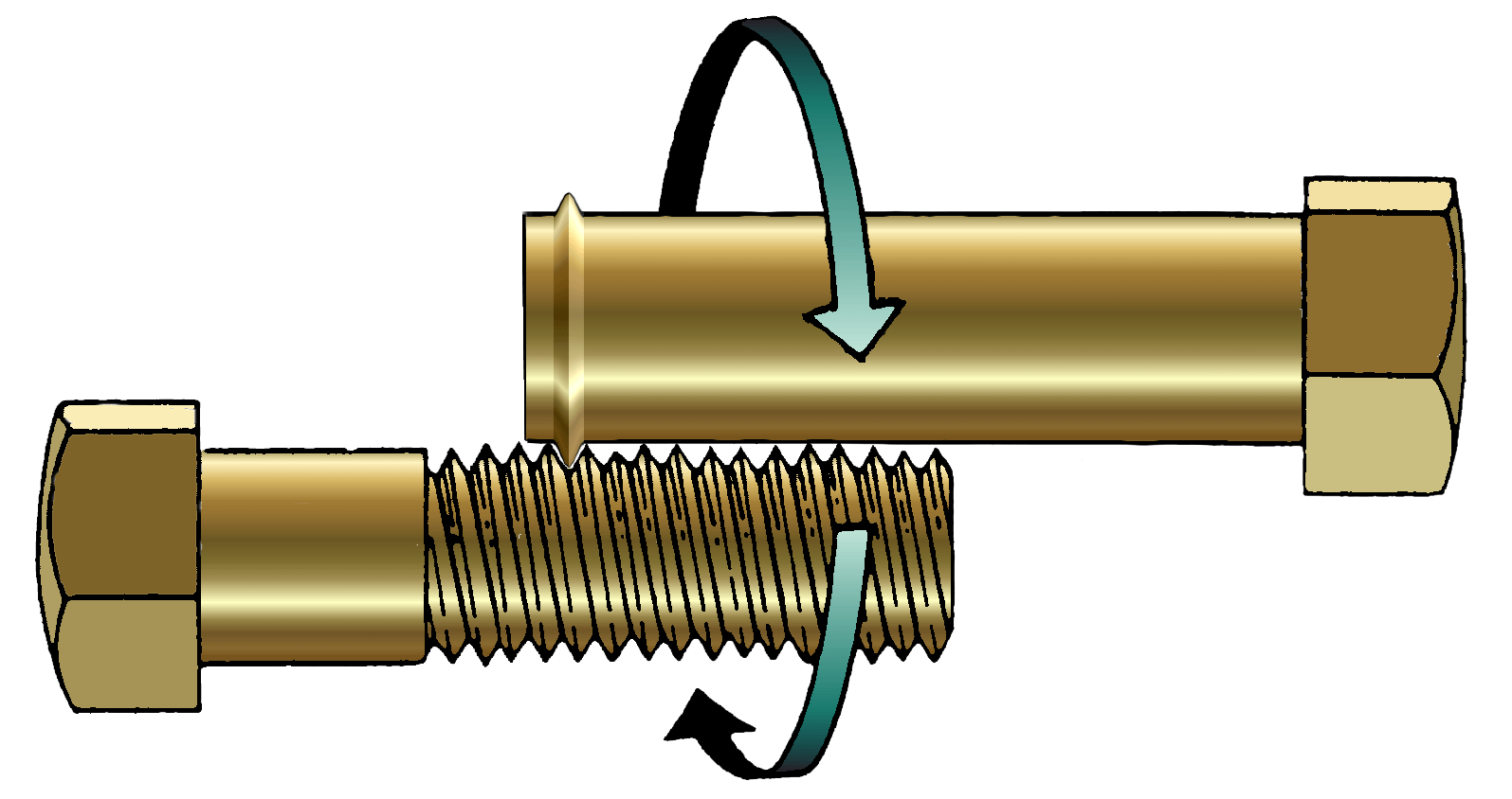 a special bolt with just a flange on the end interlocked with a regular bolt