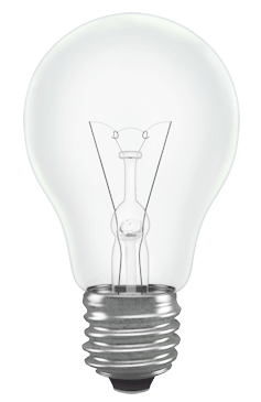 a bulb switched on